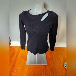 WHBM black long sleeve cut out sweater